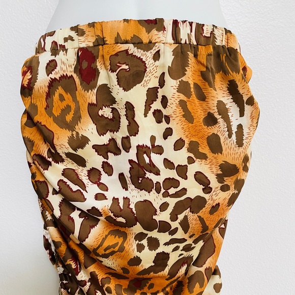 ACOA Chic LEOPARD Print Drawstring Wiggle SKIRT M - Picture 6 of 8
